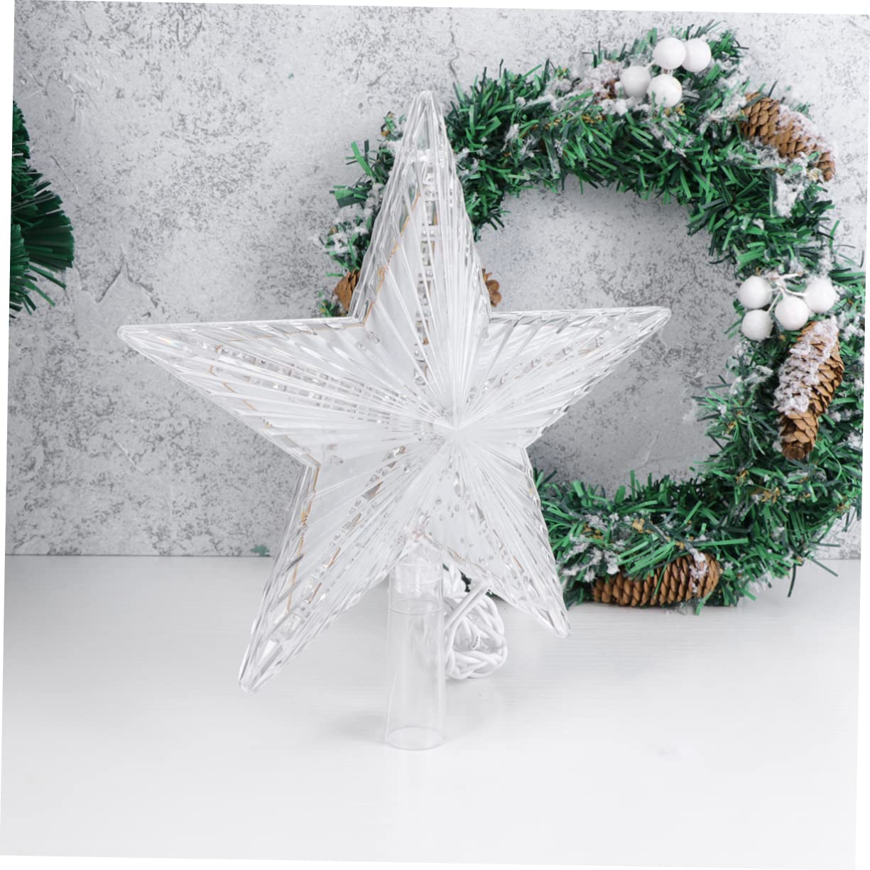 OSALADI Exterior Christmas Tree Star Led Christmas Tree Topper Light Star Ornament Decorative Christmas Tree Decoration Warm White