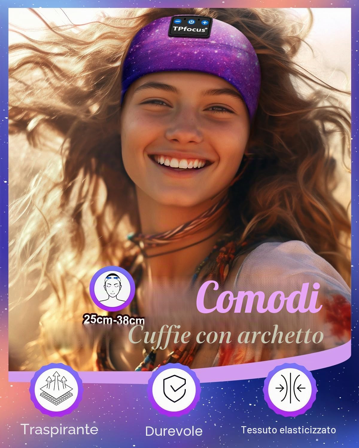 Cuffie per Dormire Bluetooth 5.2 Regalo Uomo & Donna,Sleep Headphones Sonno Cuffie Fascia Sportiva, Wireless Ricaricabile Cuffie Bluetooth Dormire per Correre