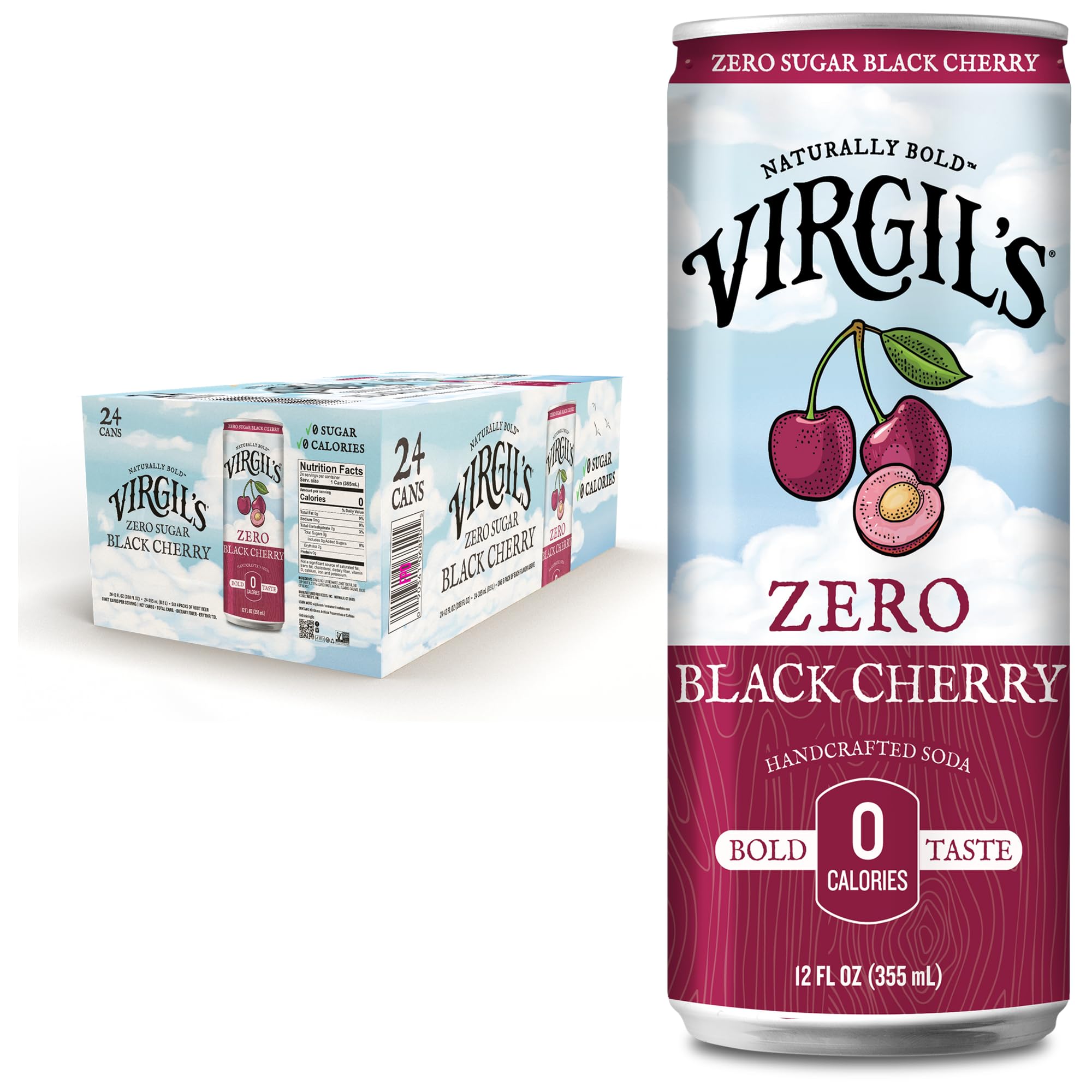 Amazon.com : Virgil's Zero Sugar Black Cherry Soda - Tang Bold