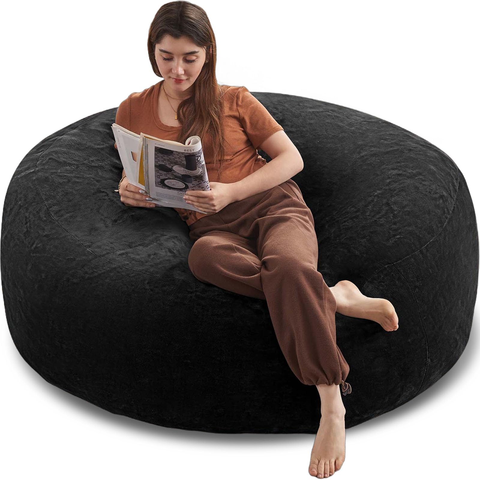 Big Bean Bag Chairs for Adults，Bean Bag Chair with Filler，Memory Foam Chair，Removable and Washable Flannel Cover, Giant Bean Bag, Suitable for Living