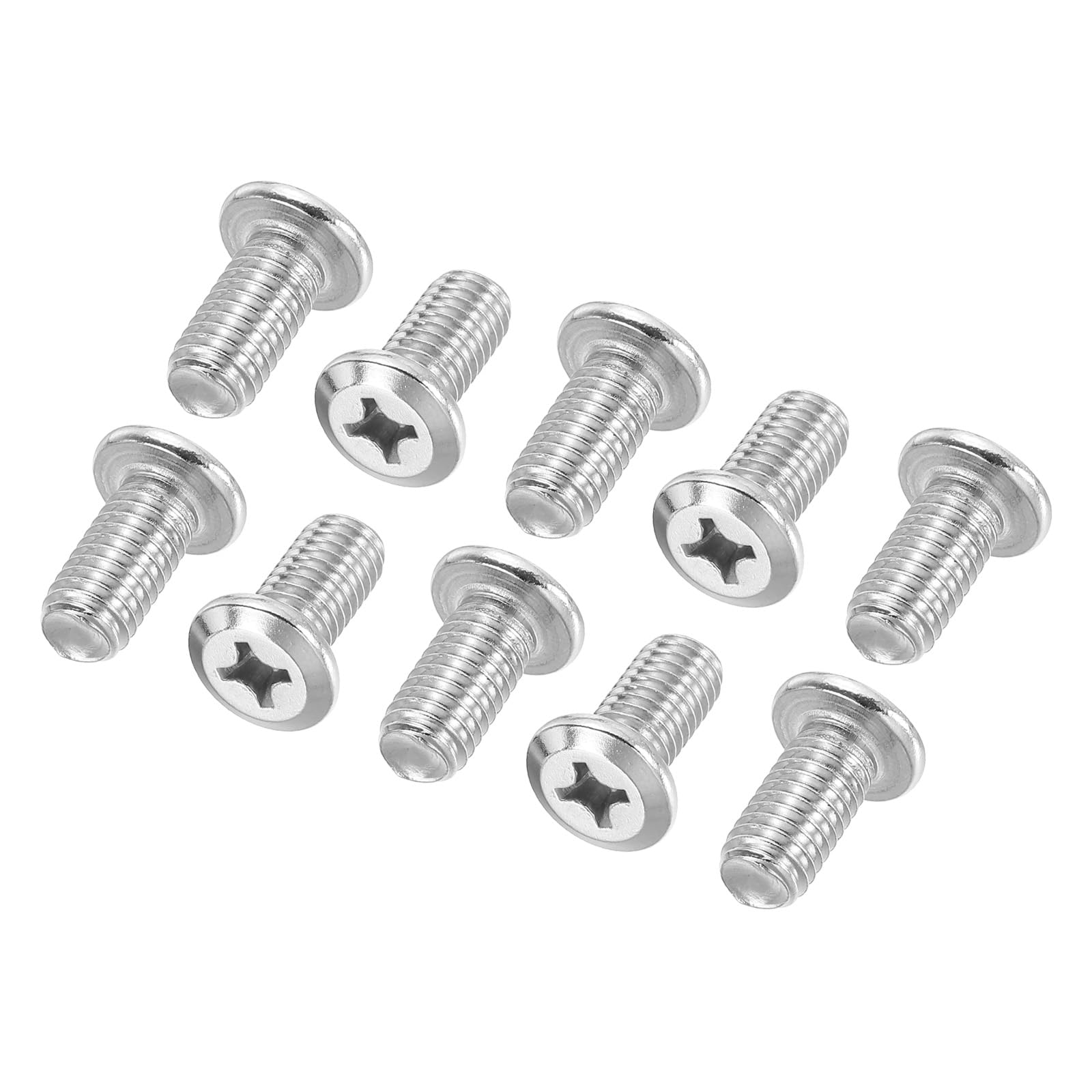 PATIKIL Flat Round Head Phillips Screws, 16 Pack M8-1.25 x 16mm Binding Screws 304 Stainless Steel 18-8 Full Thread