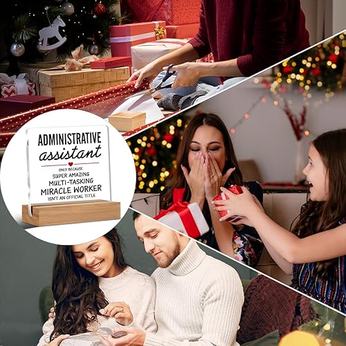 Miniatura 7 de Regalos de asistente administrativo, regalos de agradecimiento para secretaria, letrero decorativo de escritorio transparente, letrero acrílico con