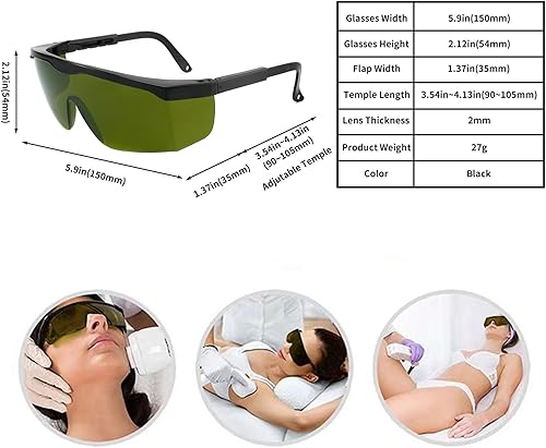 Miniatura 5 de Alsenor Gafas de seguridad láser IPL 190nm-490nm para la protección ocular del operador de la cosmetología del laser y el tratamiento del retiro del