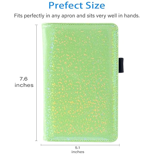 Miniatura 72 de ACdream - Libretas de servicio para camarero, cuaderno de recibos de comensales, bonito organizador de piel, cartera para dinero, para presentar AB