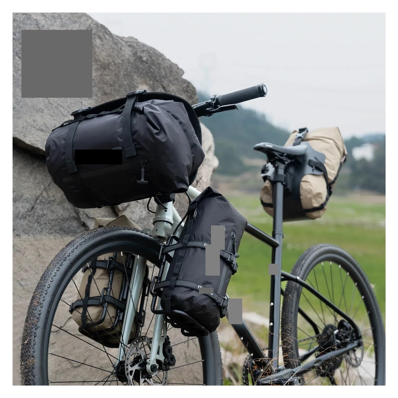Compatible con Bolsas de Bicicleta Bikepacking, Bolsa Estante compresión Ligera e Impermeable, instalada al Azar, Carretera, Ciclismo montaña(6L Khaki)