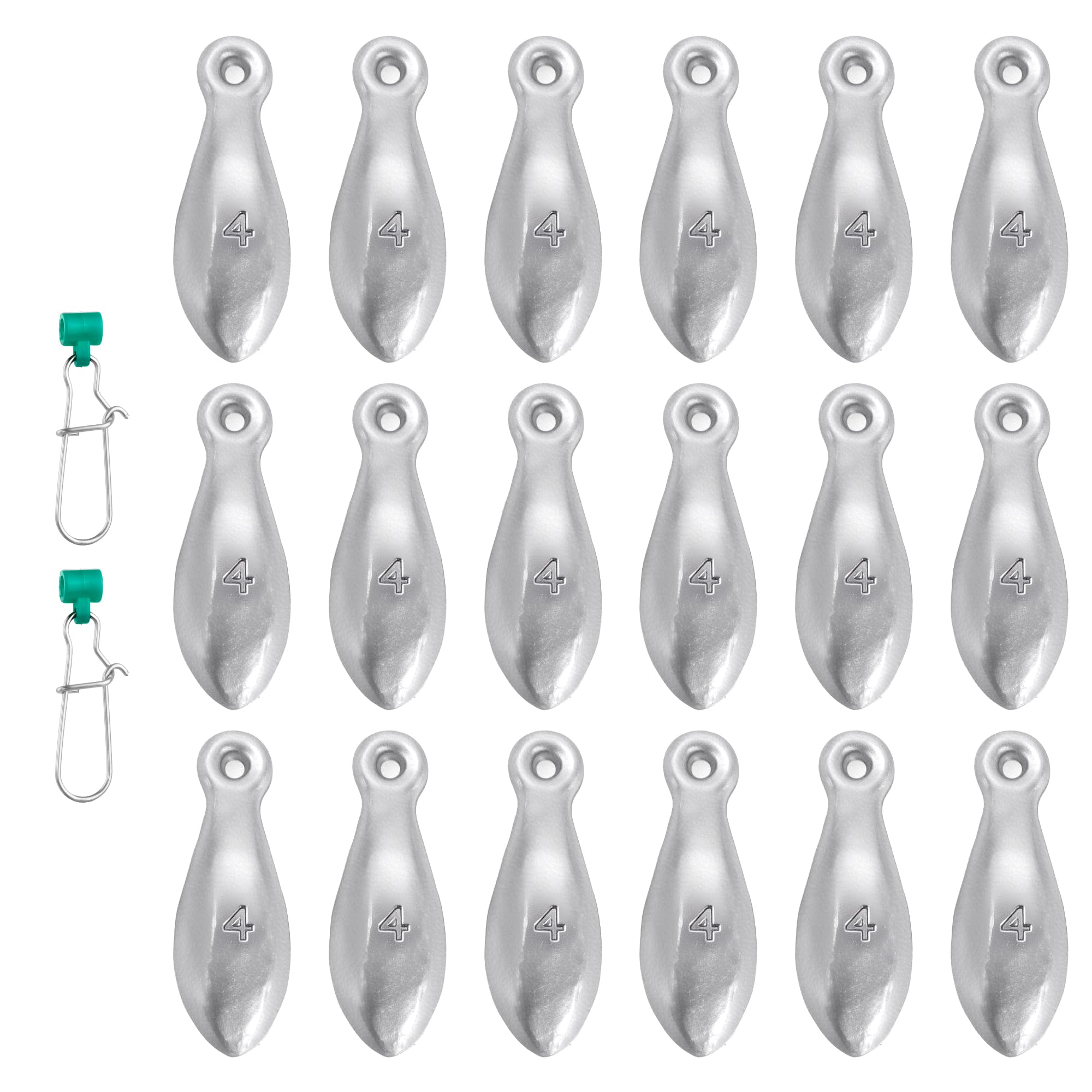 18PCS Fishing Weights Bank Sinkers Kit – 3oz/4oz Lead Sinkers with 2 Sinker Slides, Tangle-Free Saltwater & Freshwater Bullet Weights for Ocean, Pier, River Fishing – No Rolling, Line-Friendly Design