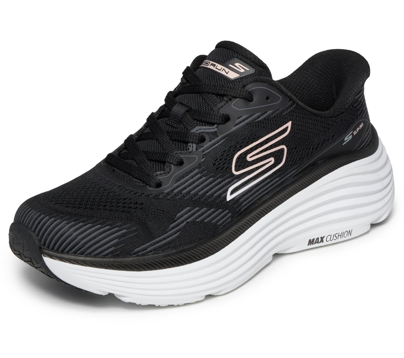 Skechers Women's Max Cushioning Endeavour Canova Sneaker, Black, 7.5 Wide