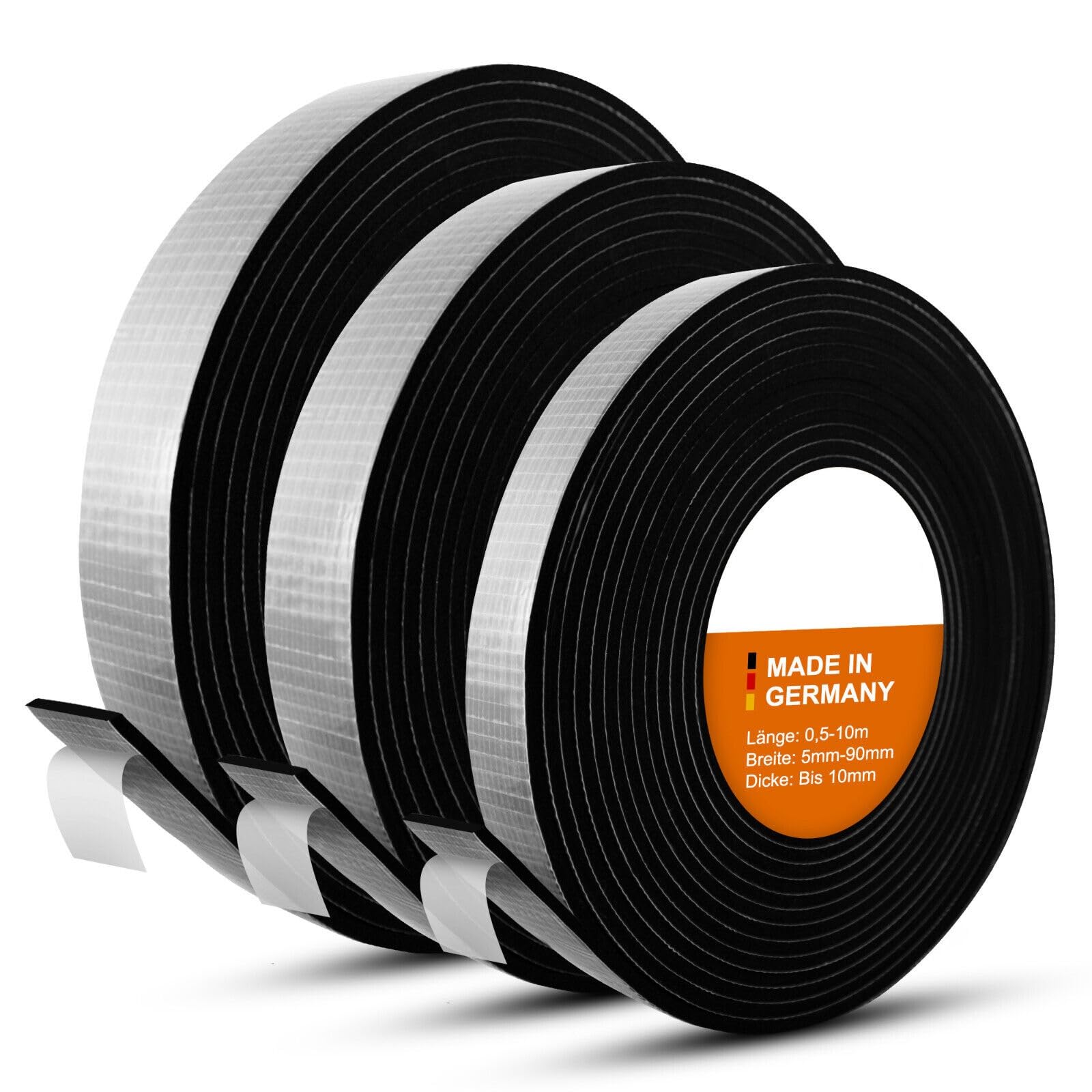 Wulkow EPDM Zellkautschuk DICHTUNGSBAND selbstklebend - BREITE: 5mm bis 90mm - LÄNGE: 0,5m bis 10m - DICKE: bis 10mm - AUSWAHL: 20 x 4mm x 2m - PREMIUM-Ware wie MOOSGUMMI - Schaumstoff