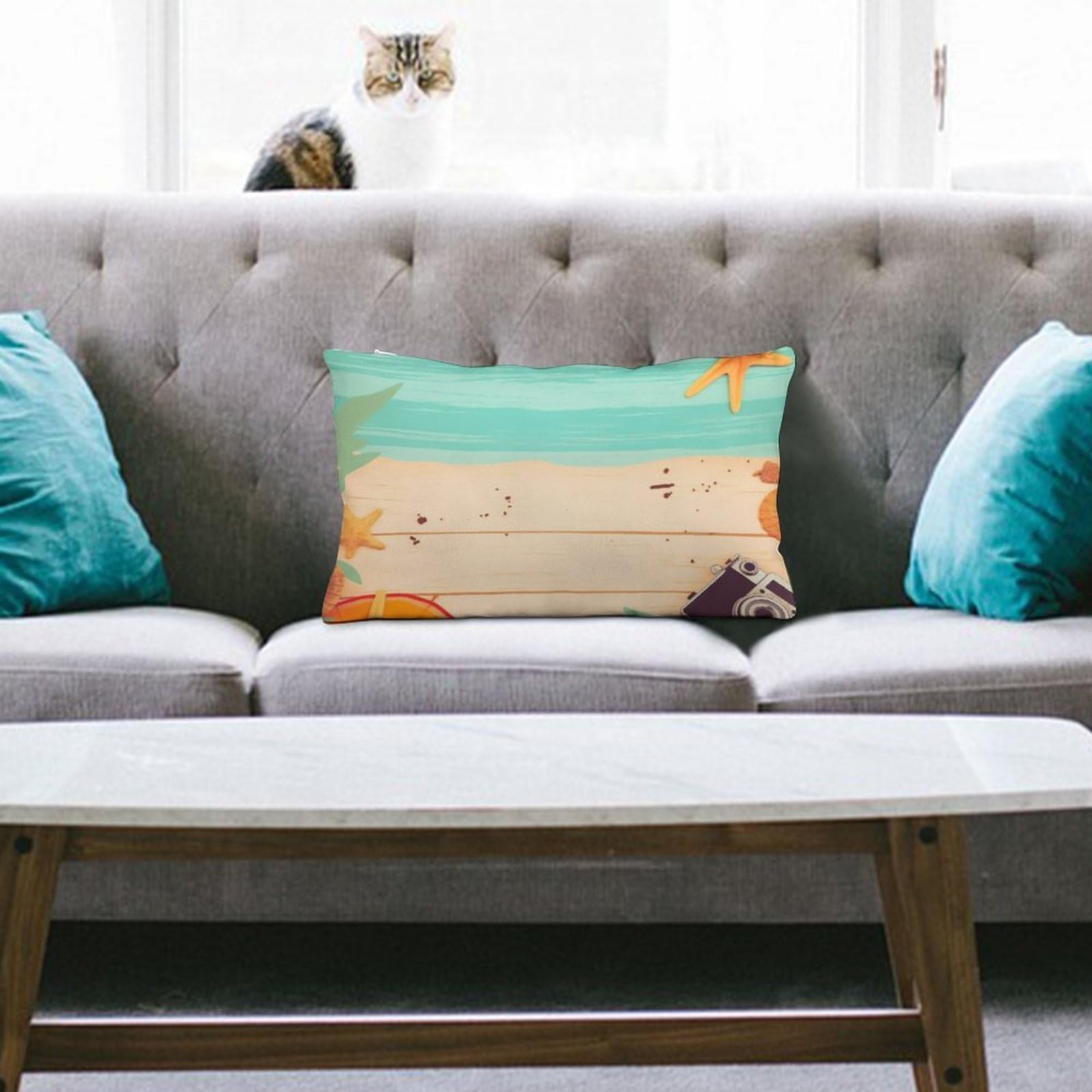 NTVOWPZO Decoration Throw Pillow Covers 8"x12" Pillowcases Covers Summer Background Soft Pillowcases Modern Farmhouse Home Decor Sofa Cushions Covers for Couch Bed Living Room