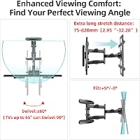 HILLPORT DY4080 TV Fali Tartó 40-80 Colos Készülékekhez, 90° Forgatható Konzol 820 mm Extra Hosszú Karral, 50 kg Teherbírás, VESA 600x500 3