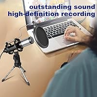 Vista 8 de Micrófono de grabación de estudio de sonido E300, micrófono de transmisión de condensador, canto de karaoke para grabación, soporte de escritorio