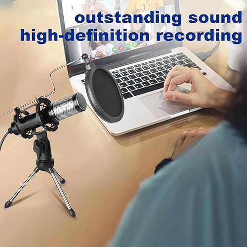 Miniatura 8 de Micrófono de grabación de estudio de sonido E300, micrófono de transmisión de condensador, canto de karaoke para grabación, soporte de escritorio en