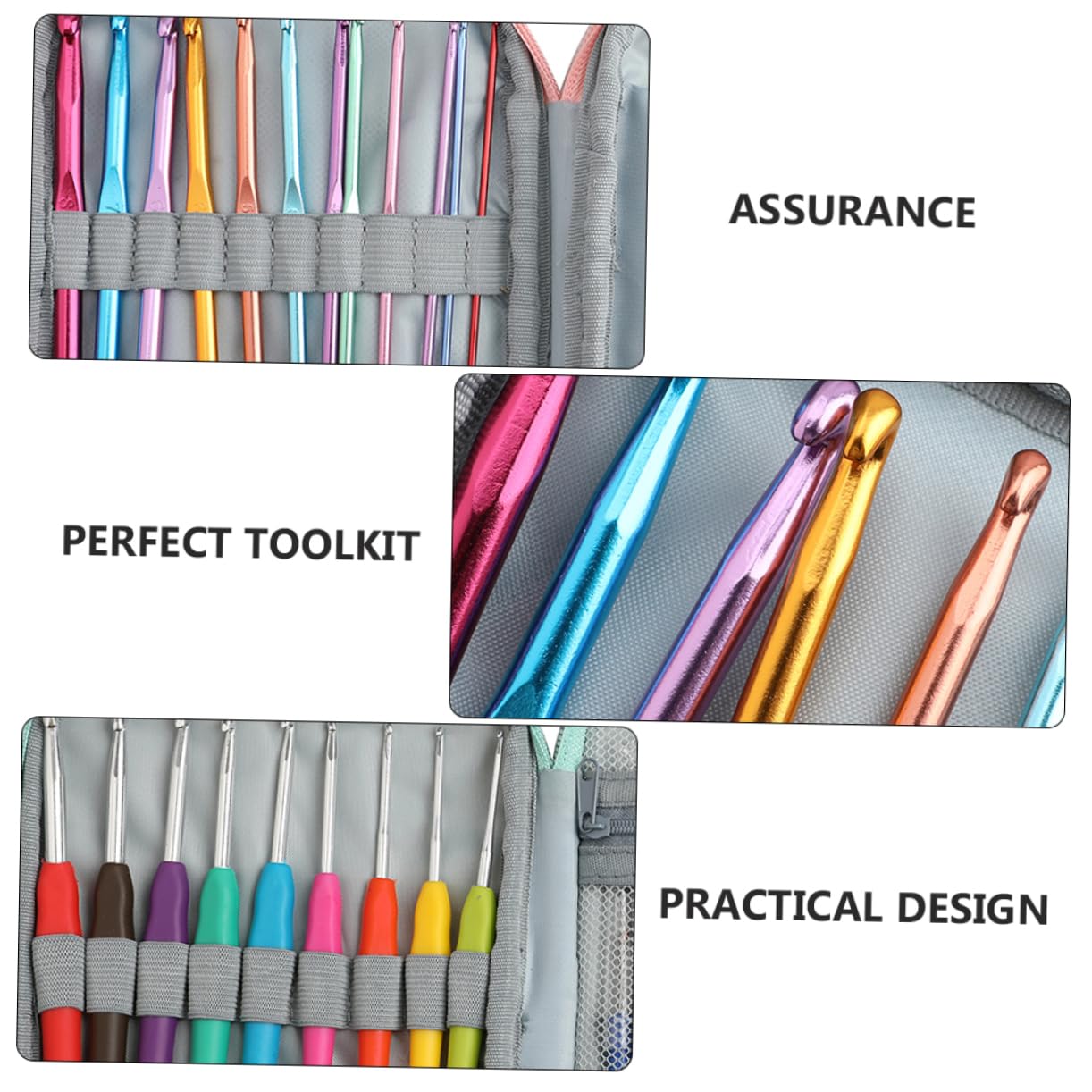 HOMSFOU 1juego Herramientas De Mano Con Bolsa De Almacenamiento Kit De Ganchillo Con Agujas De Para Manualidades y Proyectos Diy