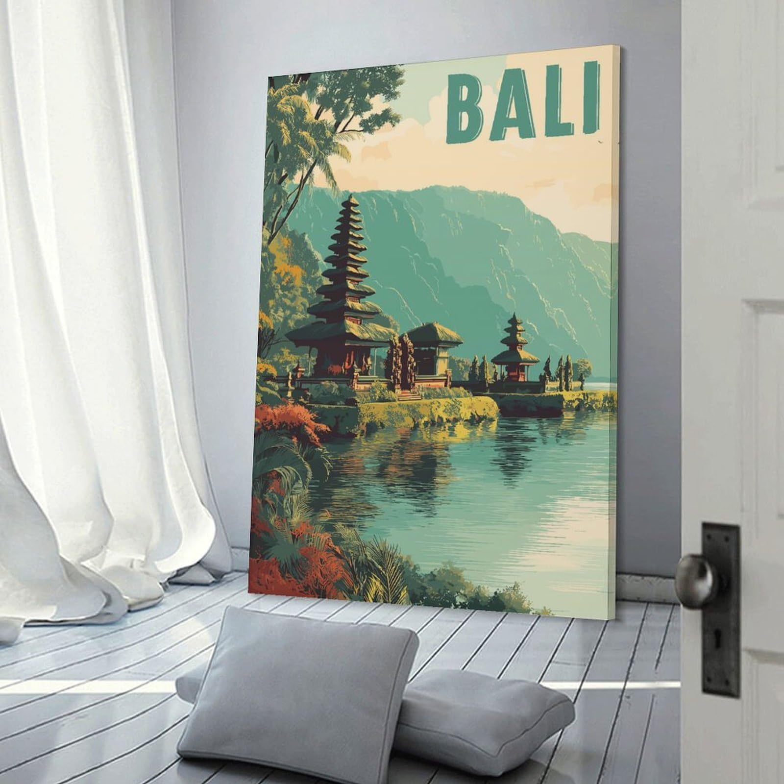 Junmoney Canvas Wall Decor Bali Travel (8), 24x36inch(60x90cm), for Gallery Wall Decor And Room Displays, An Easy Match for Collected Prints