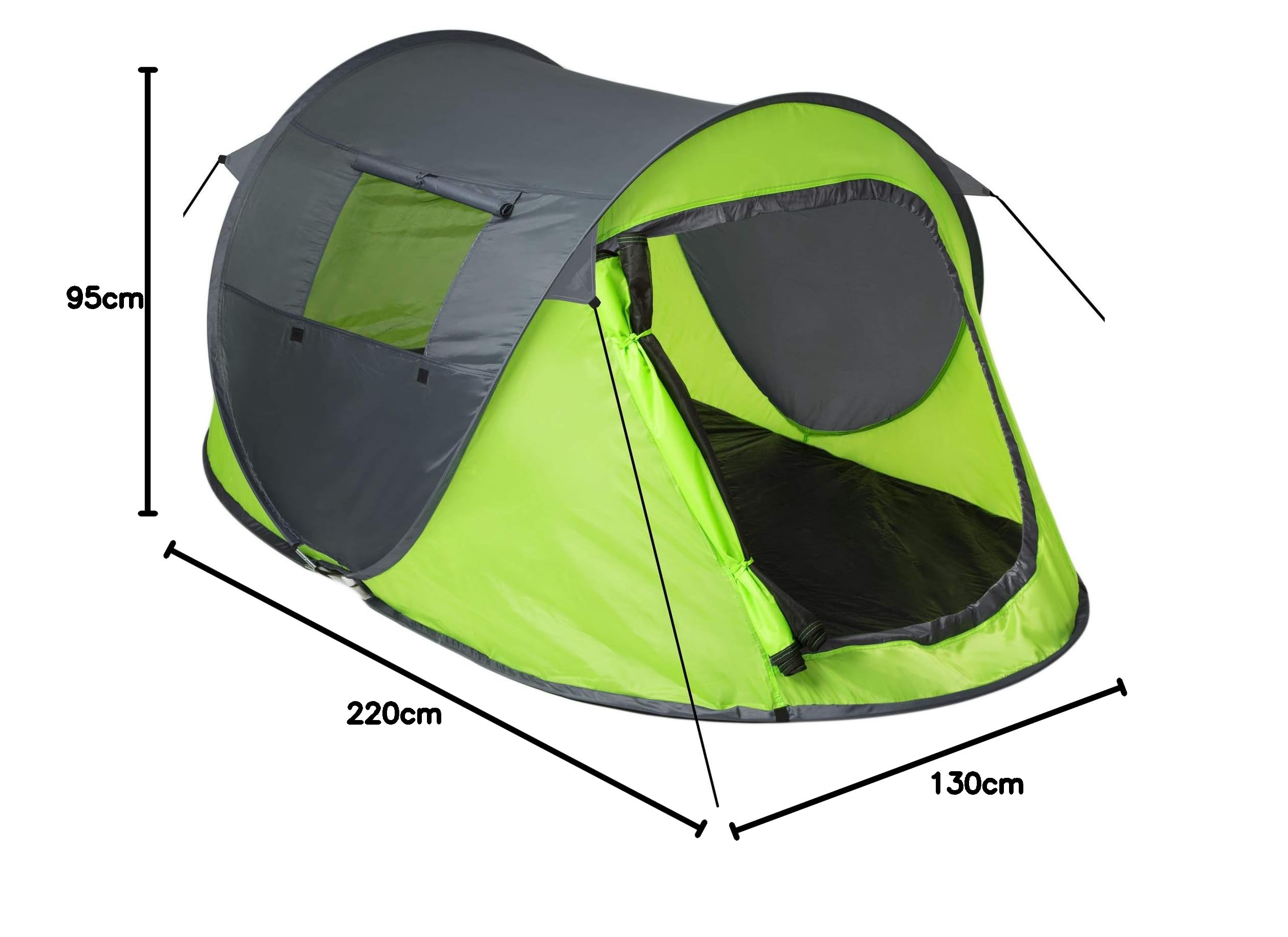 tectake® Tienda de Campaña para 2 Personas, Impermeable, Montaje Rápido, con Piquetas y Cuerdas Tensoras, Ideal para Camping, Senderismo, Acampada, Supervivencia
