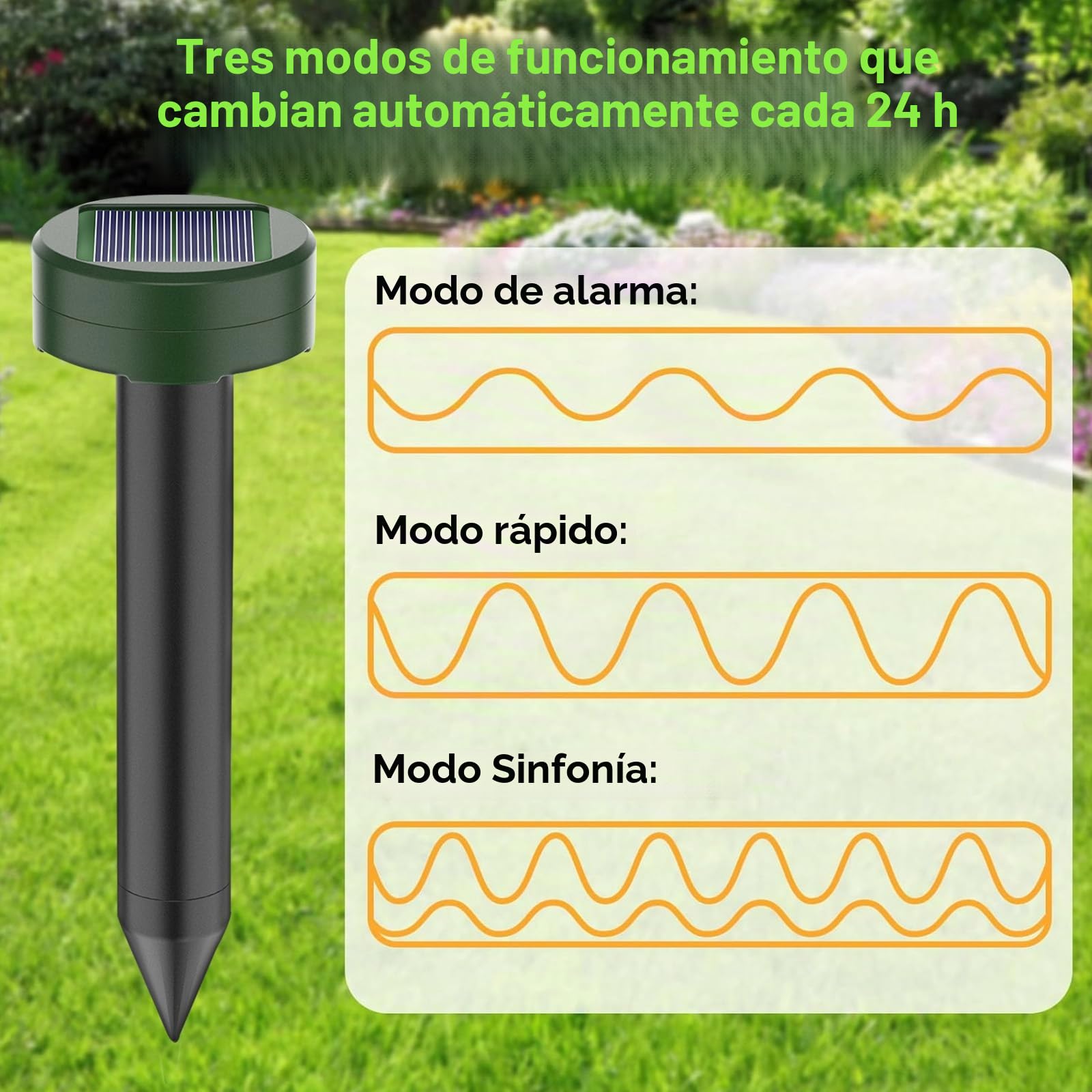 Ahuyentador de Ratas 8 Piezas, Repelente Ratas Ultrasonido Exterior, Ahuyentador de Topos y Ratones Solar, IP65 Impermeable, Anti Topos,Serpientes, Ratones