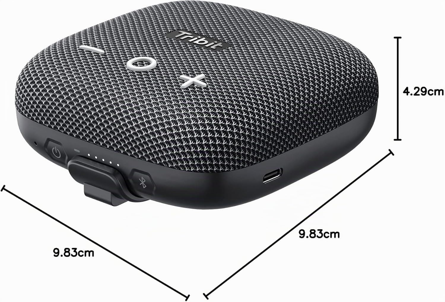 Tribit Bluetooth Portable Lautsprecher StormBox Micro 2 IP67 wasserdichte mit leistungsstarkem kabellosem Stereo-Pairing und integriertem XBass für Outdoor-Reisen und Radfahren