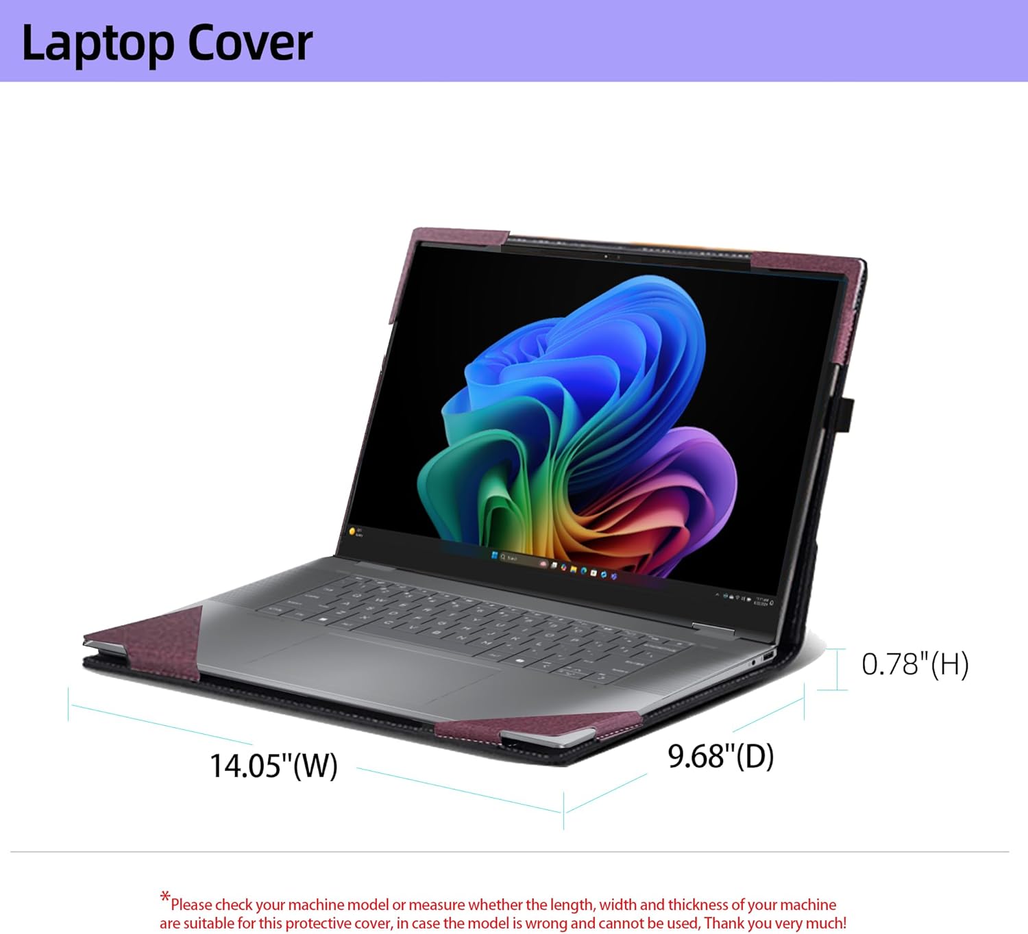 Laptop Case for HP Omnibook X Flip 16" Next Gen AI Laptop(16-asXXXXna 16-arXXXXna 16-ar0047nr) 2-in-1 16inches[Not Other Models] PU Leather Protective Bag Detachable Shell (Wine Red)
