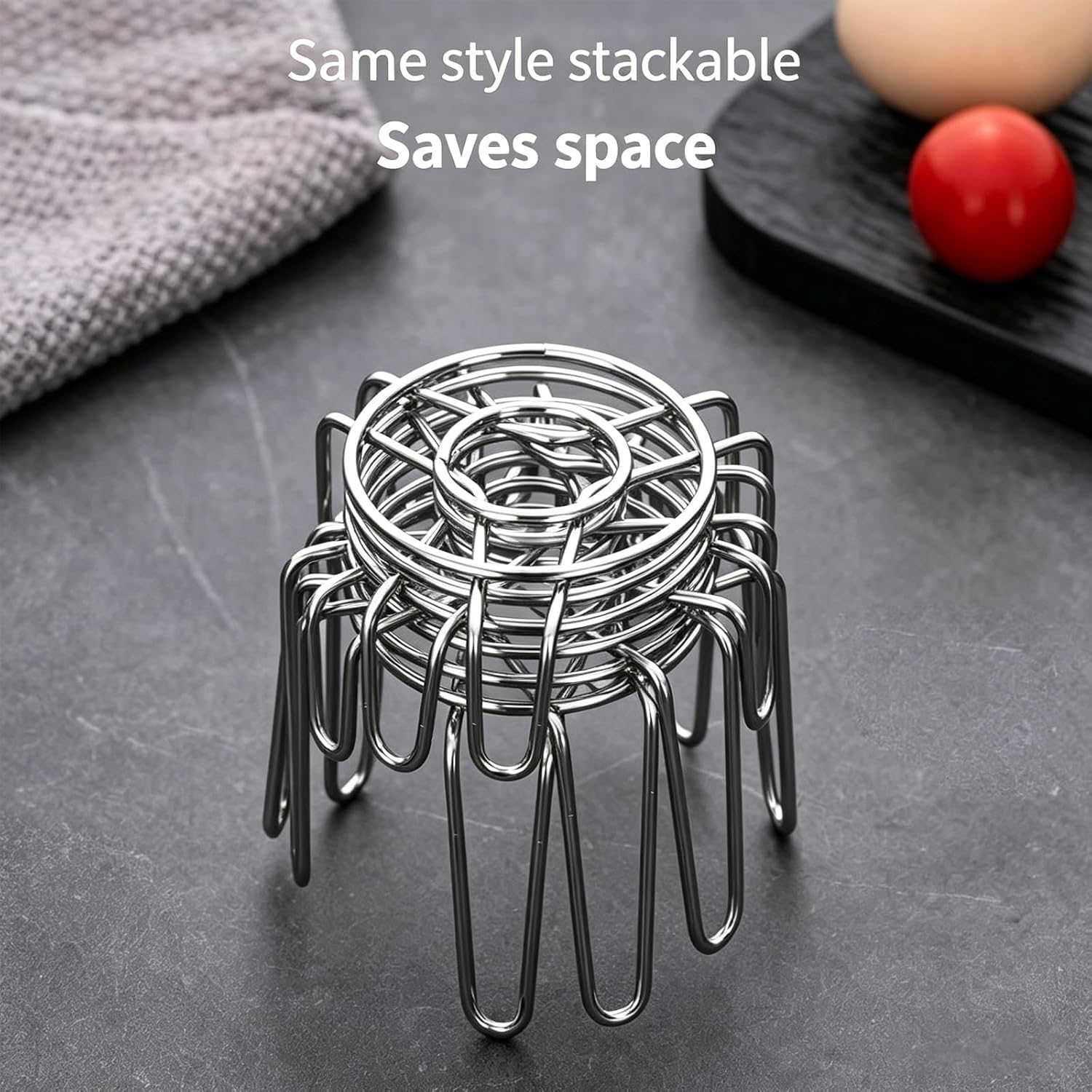 304 Stainless Steel Mini Steaming Rack Set, 3 High & 3 Low