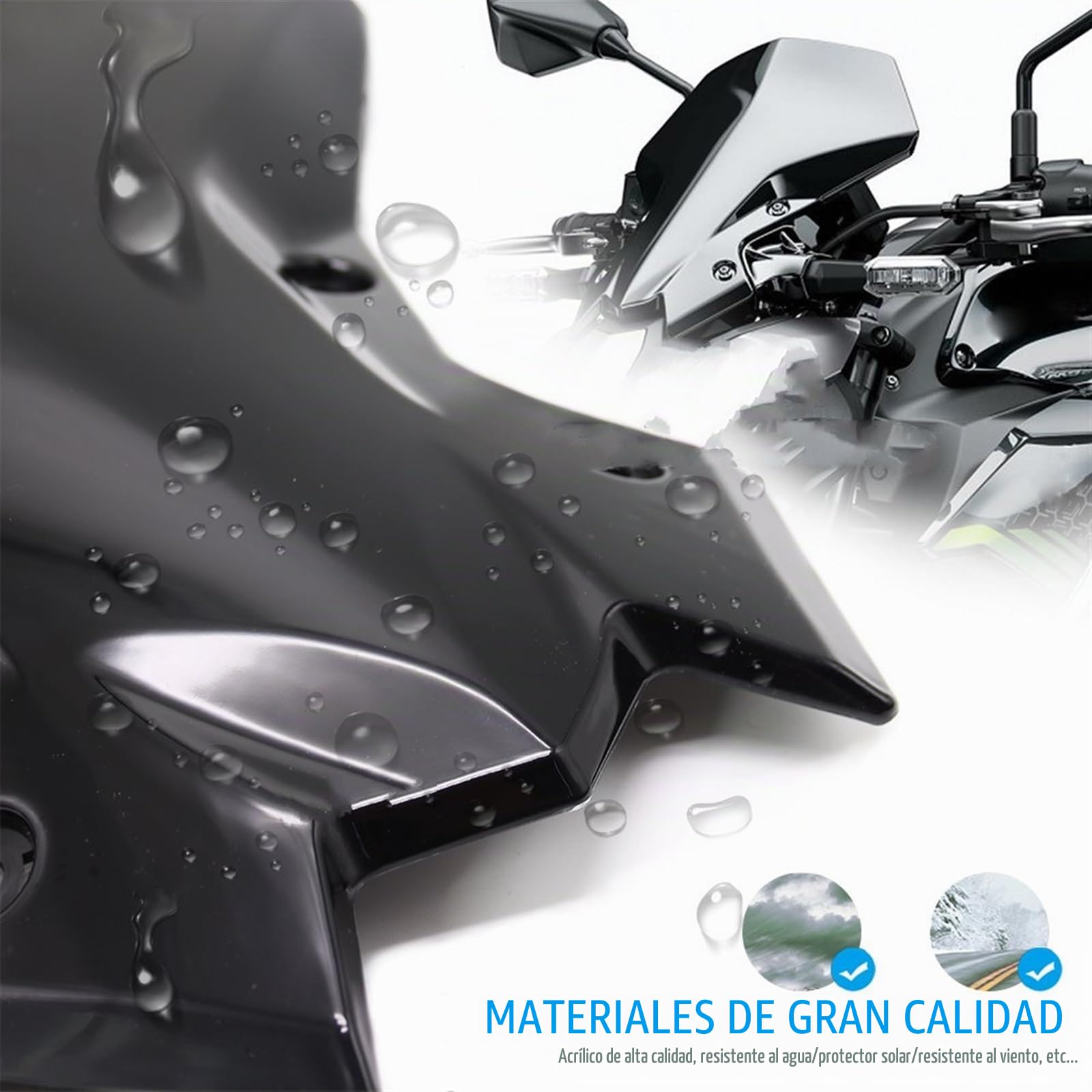 Mtorcycle para Yamaha MT-07 2013-2015 Mt07 MT 07 2013 2014 2015 Parabrisas De Aluminio para Motocicleta Parabrisas con Personalidad Brazo extensión Forma Arco(Rojo)