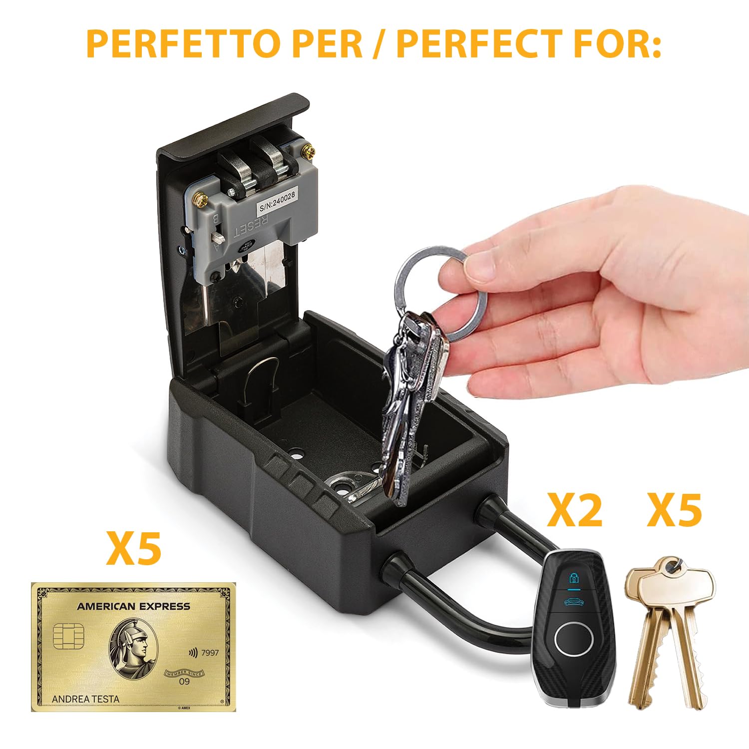 Key safe. Large model with padlock. Black