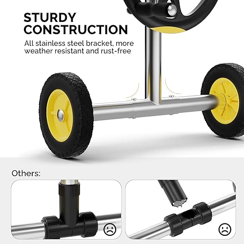 Miniatura 3 de VINGLI Juego de carretes de cubierta solar de piscina para piscina enterrada, carrete de manta solar de aluminio para natación (actualización) (14