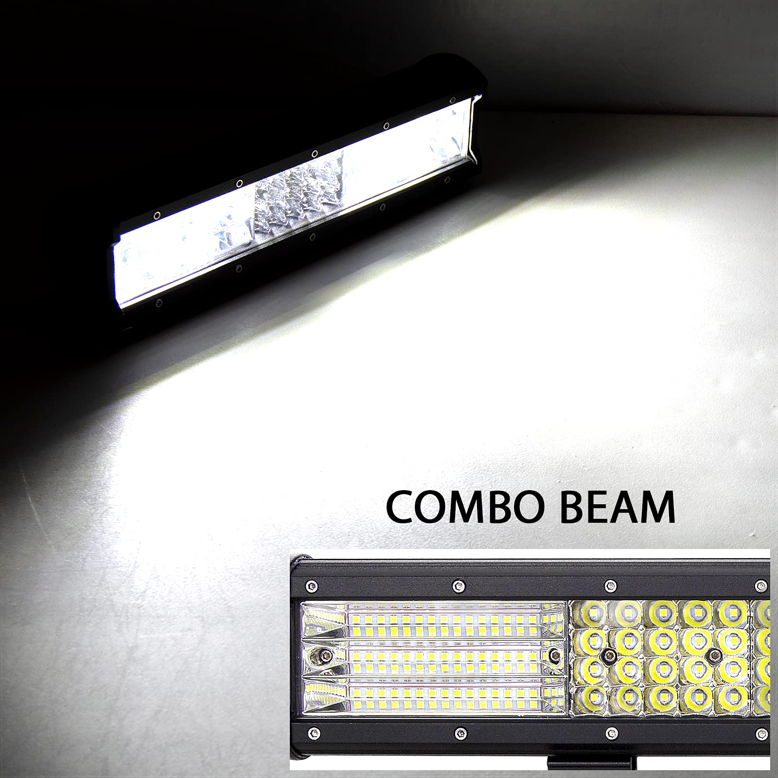 SKYWORLD Barra LED 12 Pulgadas 30cm 330W 12V 24V 6000K Faro Foco IP67 Impermeable para 4x4 Coche Tractor Camión ATV UTV SUV Todoterreno Barco