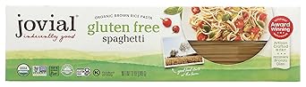 Jovial Gluten Free Brown Rice Pasta Organic - Award-Winning Taste & Texture, Non-GMO, Free of Top 8 Allergens, Vegan Brown Rice Noodles, Made in Italy - Gluten Free Spaghetti, 12 oz