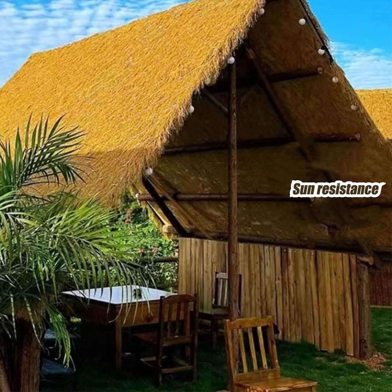 Roof Di Erba Di Paglia Artificiale, Tiki Bar Per Tetto Di Tetto Di Paglia, Tetto Di Paglia Durevole Per Tiki Bar, Gazebo, Patios E Spiaggia Della Festa Hawaiana Tropicale, Uv E Resis(Size:3.28x32.8ft)