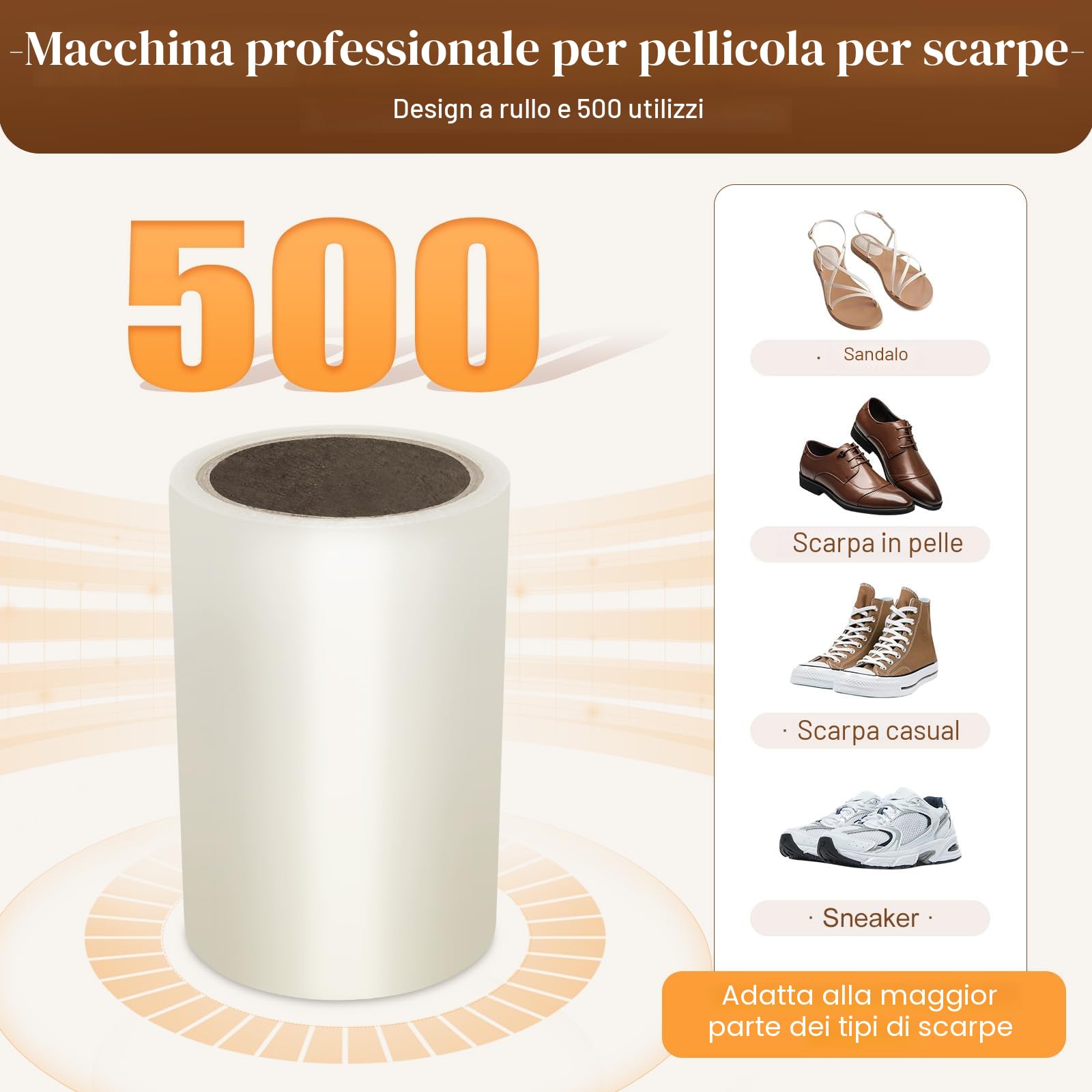 Dispenser portatile per copriscarpe, con pellicola per scarpe, argenteo, per casa ufficio supermercato