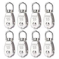 Vista 1 de M15 - Bloque de Tracción de Polea Simple con Gancho Giratorio para Grúa de Elevación, Acero Inoxidable 304, Cuerda de 1/4 pulgadas x Roldana de 3/5