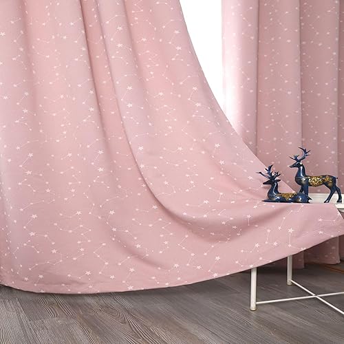 Miniatura 6 de TMLTCOR Blackout Curtains for Bedroom,Pink Curtains 84 inches Long,Bedroom Curtains for Living Room,Glow in The Dark Kids Curtains for Kids