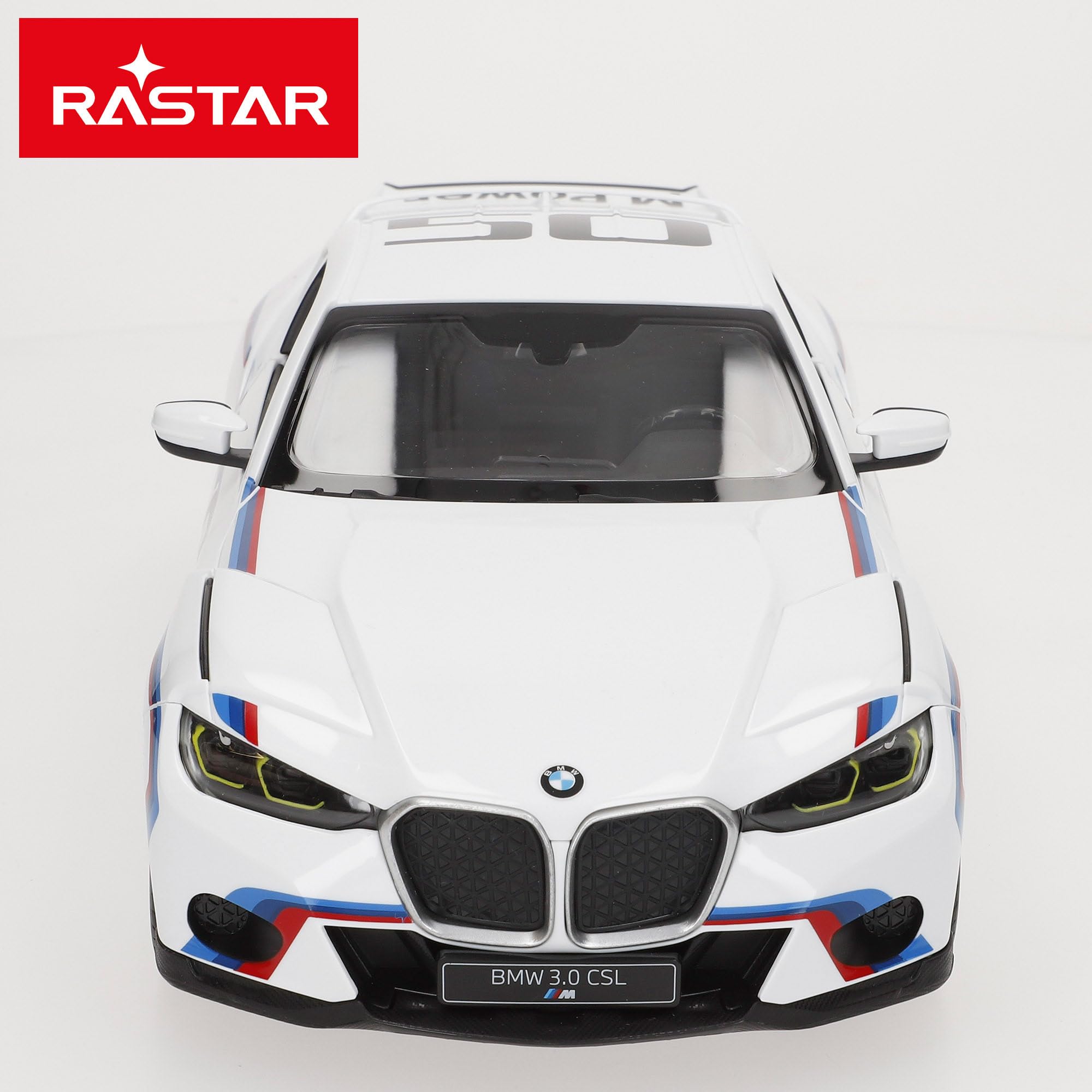 COLORBABY RASTAR Samochód zdalnie sterowany BMW 3.0 CSL, oficjalna licencja, skala 1/14, 2,4 GH.z, 6 kierunków, zasilany bateryjnie, samochody zdalnie sterowane, zabawki od 6 lat (41289)