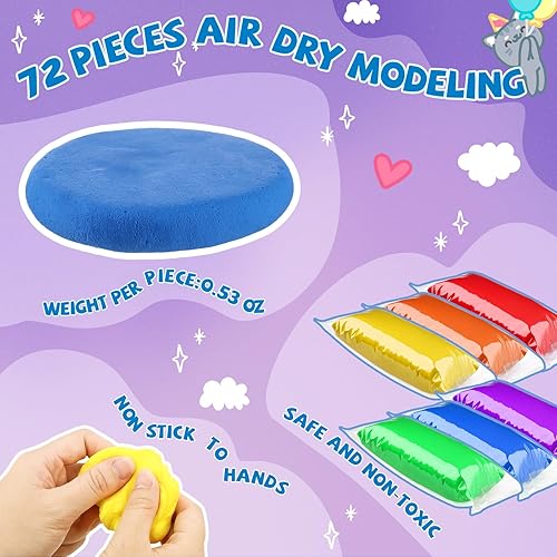 Miniatura 2 de 72 unidades de arcilla seca al aire de 2.38 libras, modelado a granel, arcilla mágica de modelado de espuma ultraligera para niños y adultos,