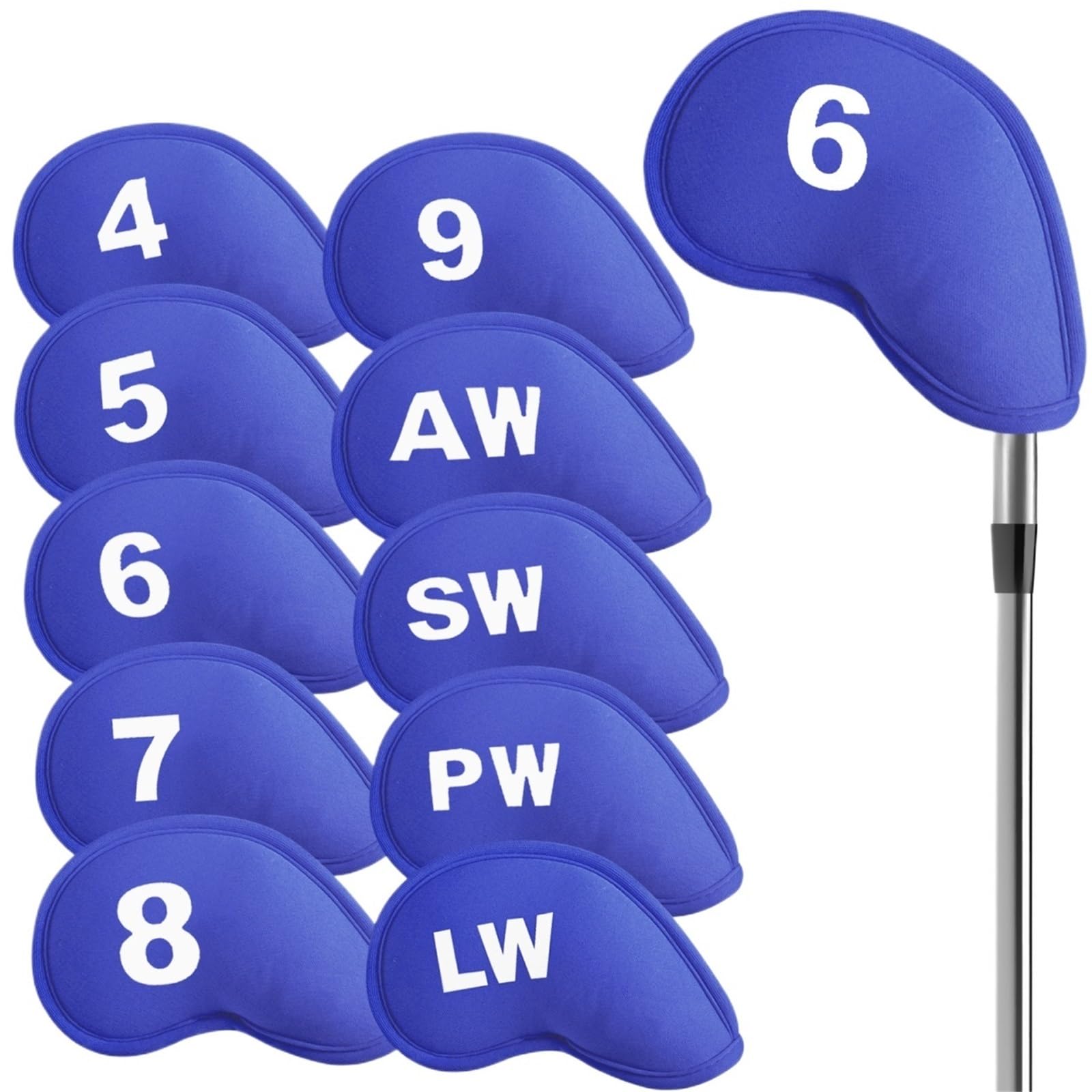 Fundas para Cabeza De Club De Golf Juego de Fundas for Palos Golf, Protector Neopreno for hierros, Valor, Paquete 10, Cubierta Universal for Cabeza, Compatible con Hierro Principales