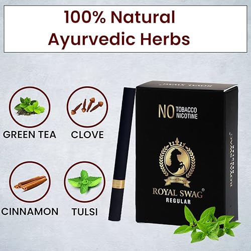 Miniatura 7 de ROYAL SWAG Cigarrillo ayurvédico y herbario sabor regular 20 palos con inyección de 07fl oz cesación de fumar ayuda a dejar de fumar
