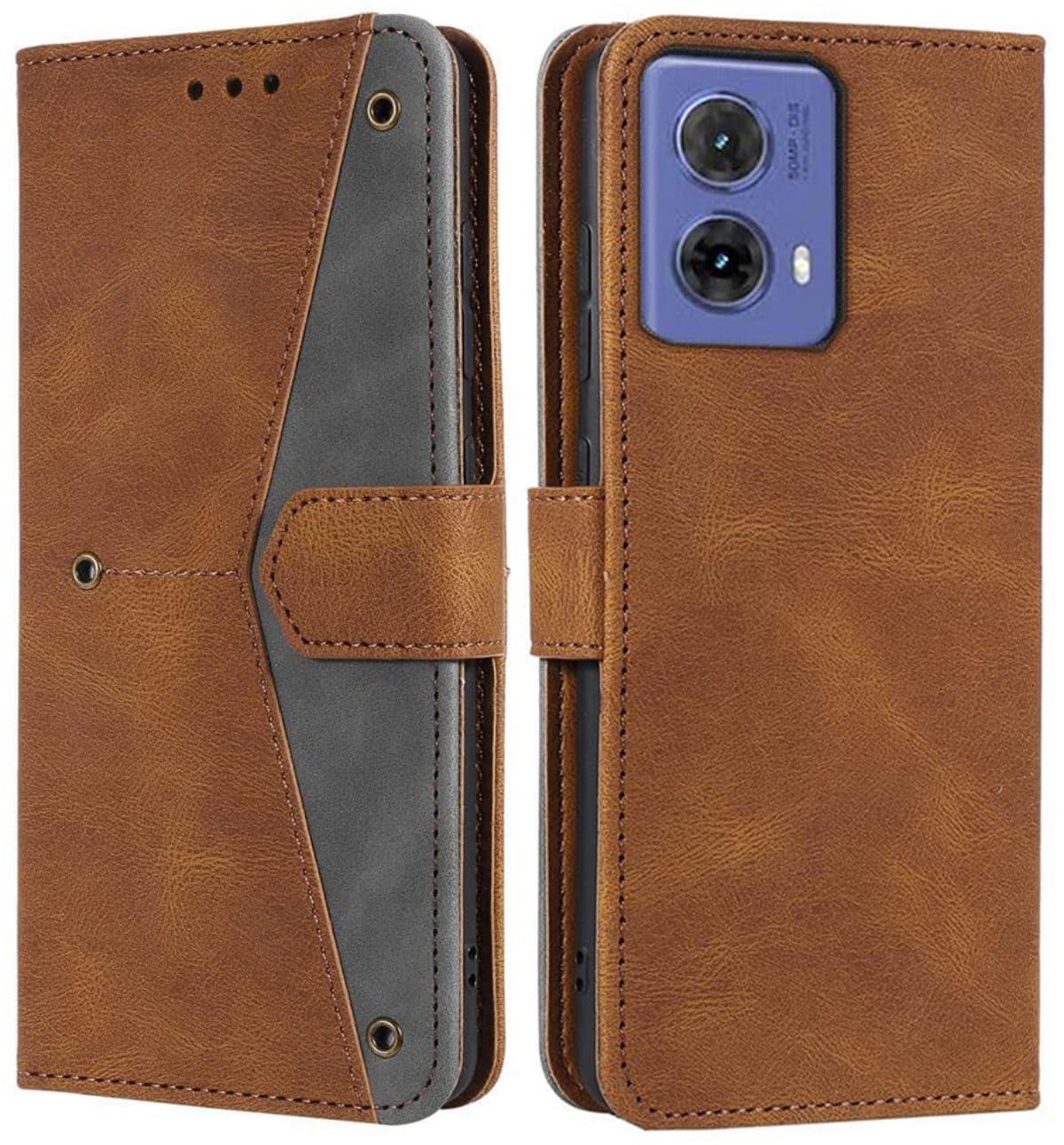GoldKart Flip Back Cover Case for Motorola Moto G85 5G | Dual-Color Leather Finish | Inbuilt Stand & Pockets | Flip Cover for Motorola Moto G85 5G (Faux Leather, Brown) (B0D9FJZJZH) Amazon Price History, Amazon Price Tracker