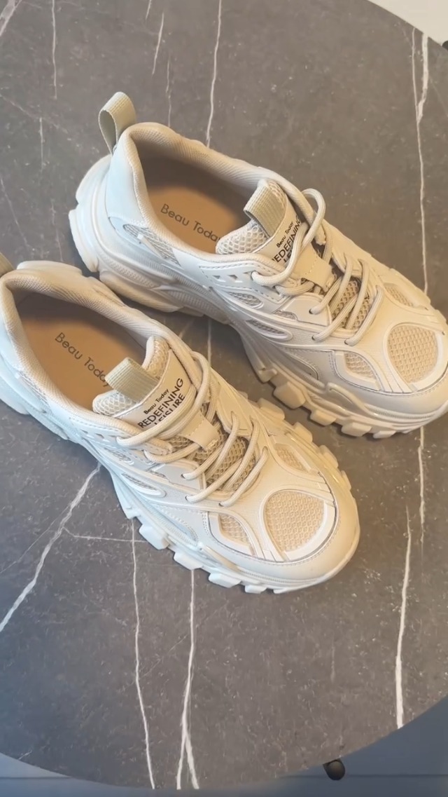 Amazon.com | BEAU TODAY Chunky Platform Sneakers for Women Lace-Up  display picture 1