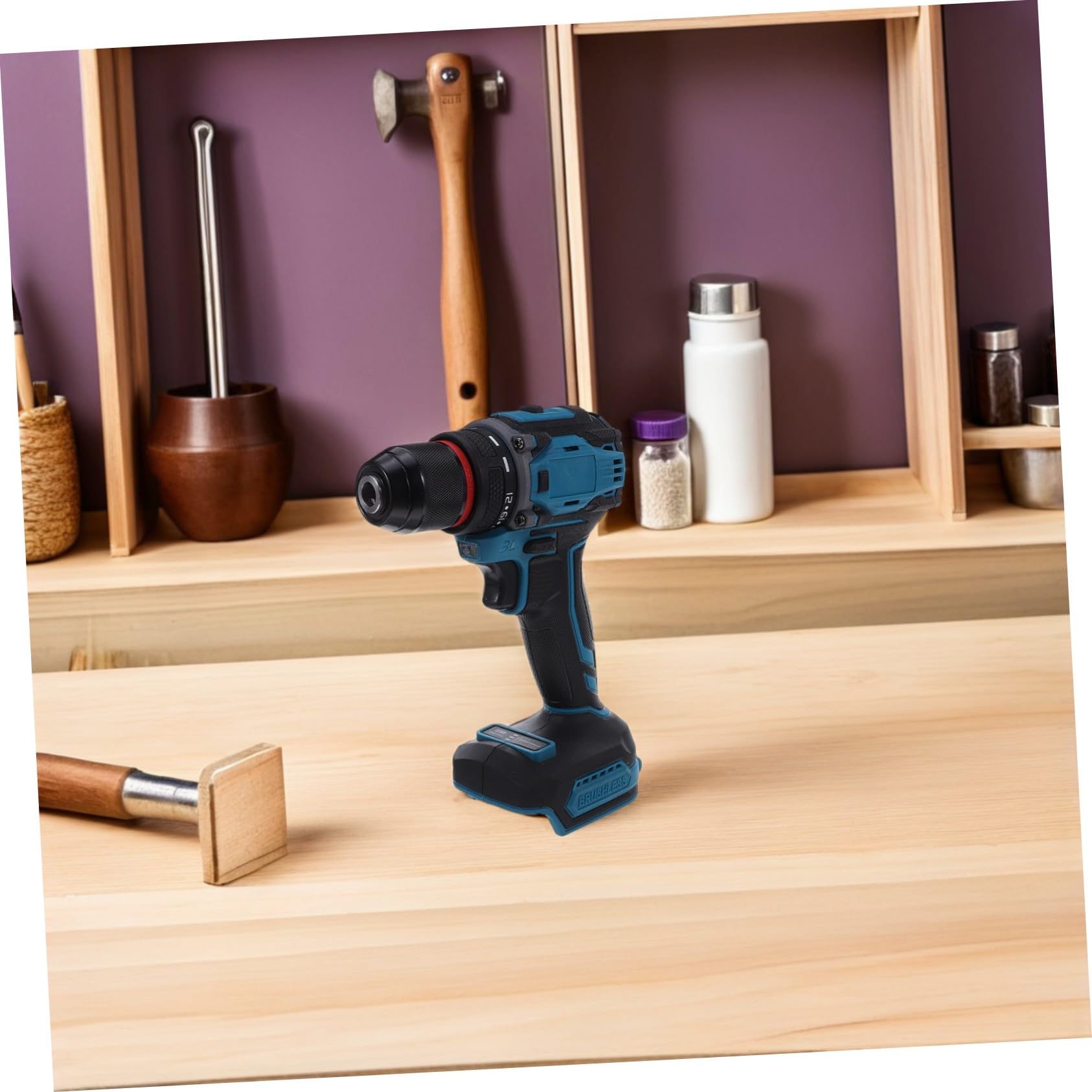 SEWACC Taladro Eléctrico Inalámbrico Portátil Atornillador Compacto para Bricolaje y Reparaciones Casa Compatible con Brocas Diseño Ligero y Potente para Uso Versátil