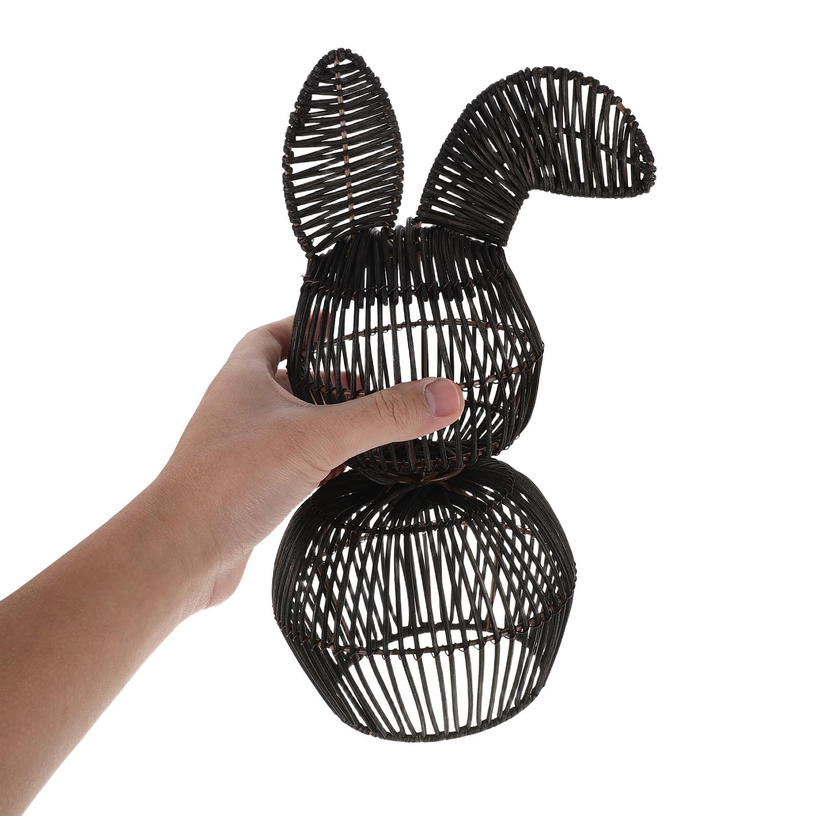 Coniglietto Intrecciato Leggero Decorazione Pasquale in Rattan Marrone e Facile da Assemblare Decorazioni Primaverili Artigianali per Tavolo e Camera da Letto