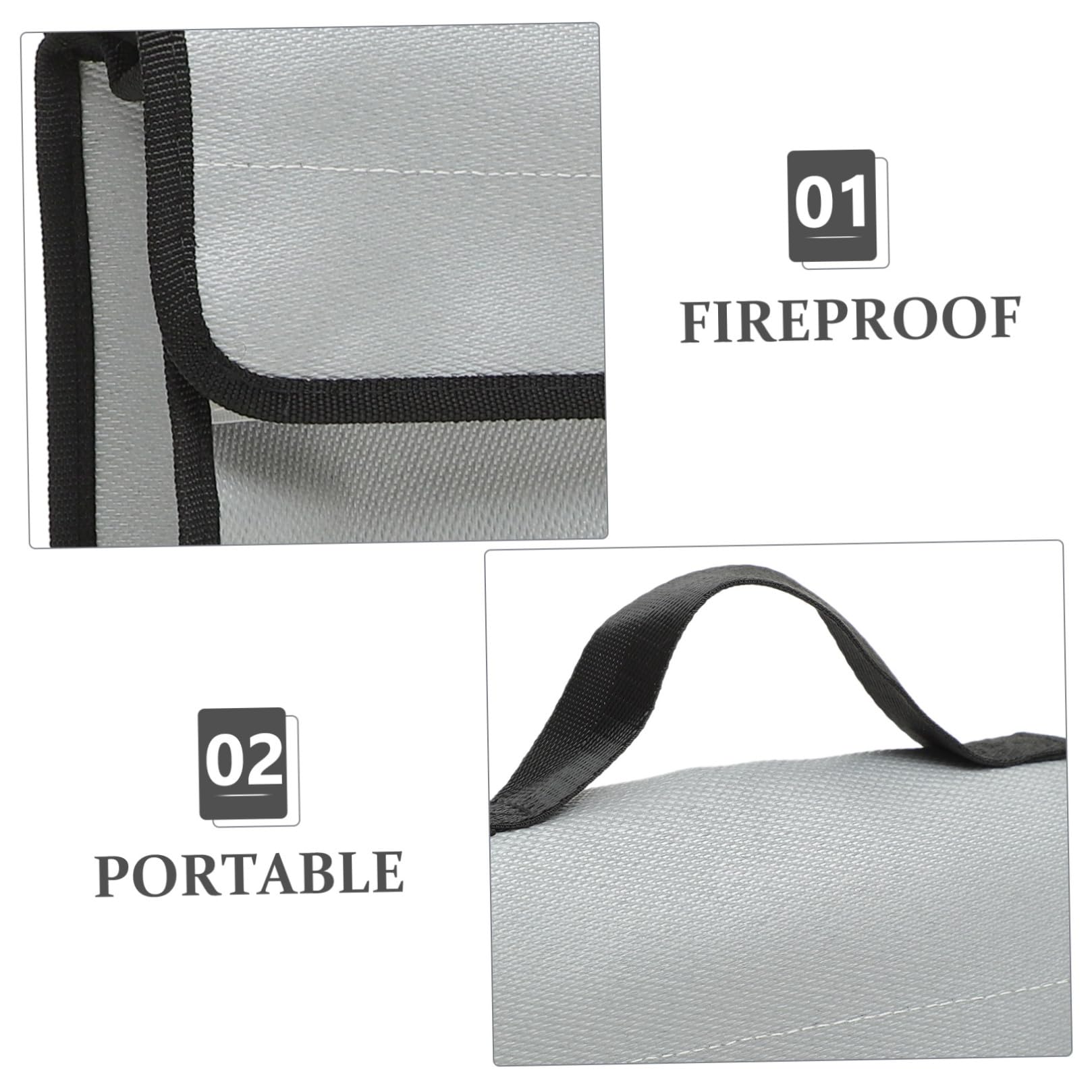 NUOBESTY Wasserdichte Und Feuerfeste Dokumententasche Aufbewahrungstasche Mit Geldscheinfach Für Pässe Dokumente Und Akten Robustes Fiberglasmaterial