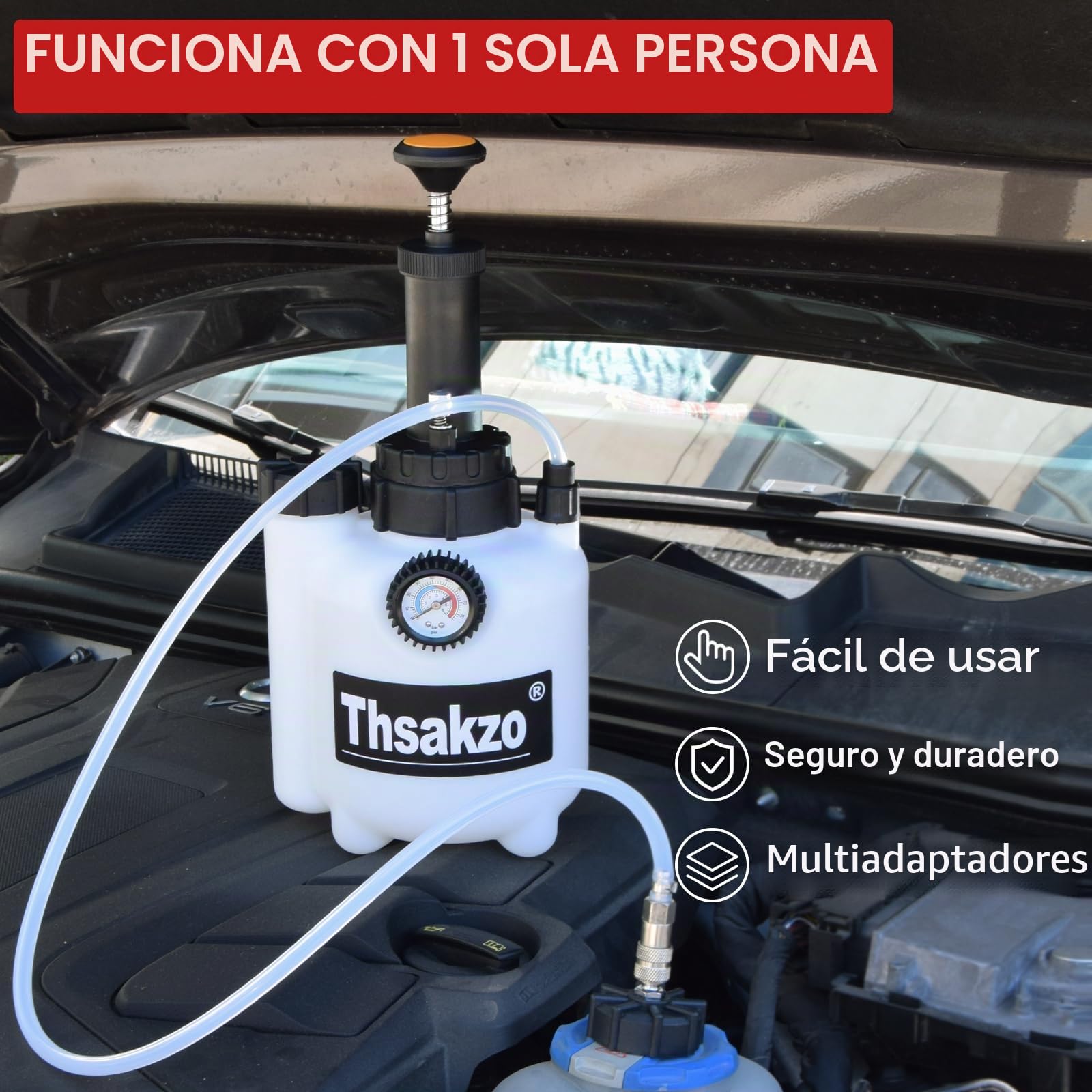 Purgador de Frenos Automático de Aire Comprimido, 3L. Kit de Purgado Neumático de Líquido de Frenos, Kit de Purgado de Líquido de Frenos, Purgador Manual de Vacío de Líquido