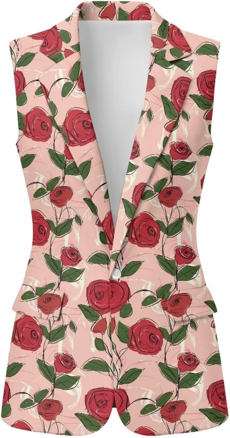 Women's Sleeveless Blazers Open Front Casual Blazer Vests