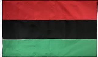 Green Grove Products Afro American Flag 3' x 5' Ft 210D Nylon Premium Outdoor African American Flag