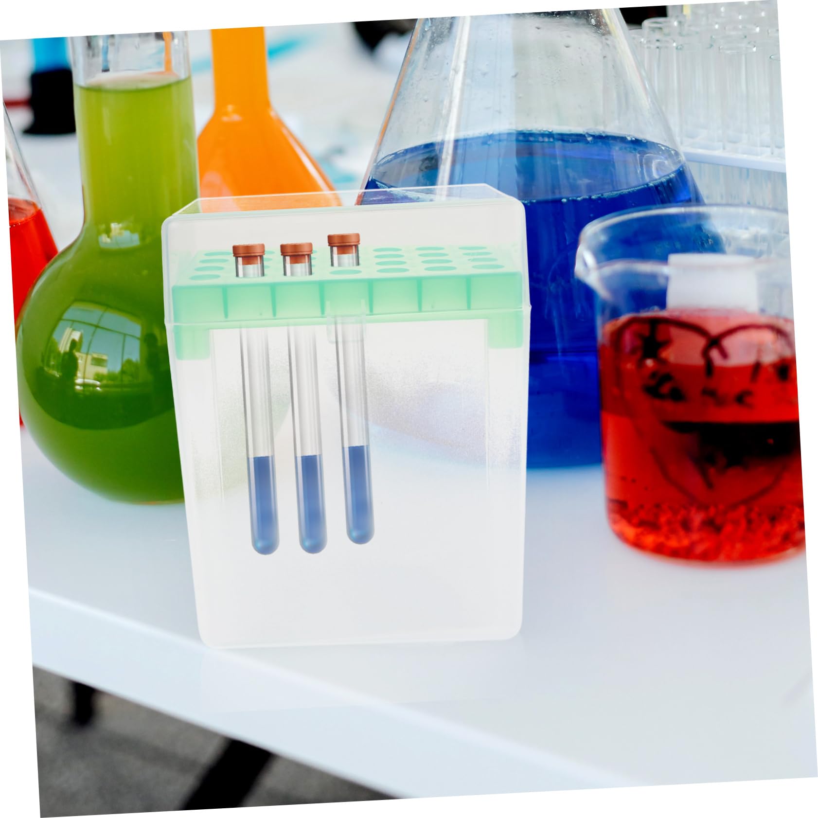 Caja De 5 Piezas Caja de tubos de centrífuga titular de almacenamiento gradilla para tubos de ensayo Organizador de muestras de laboratorio soporte de tubo centrífugo el plastico NIYANGLE