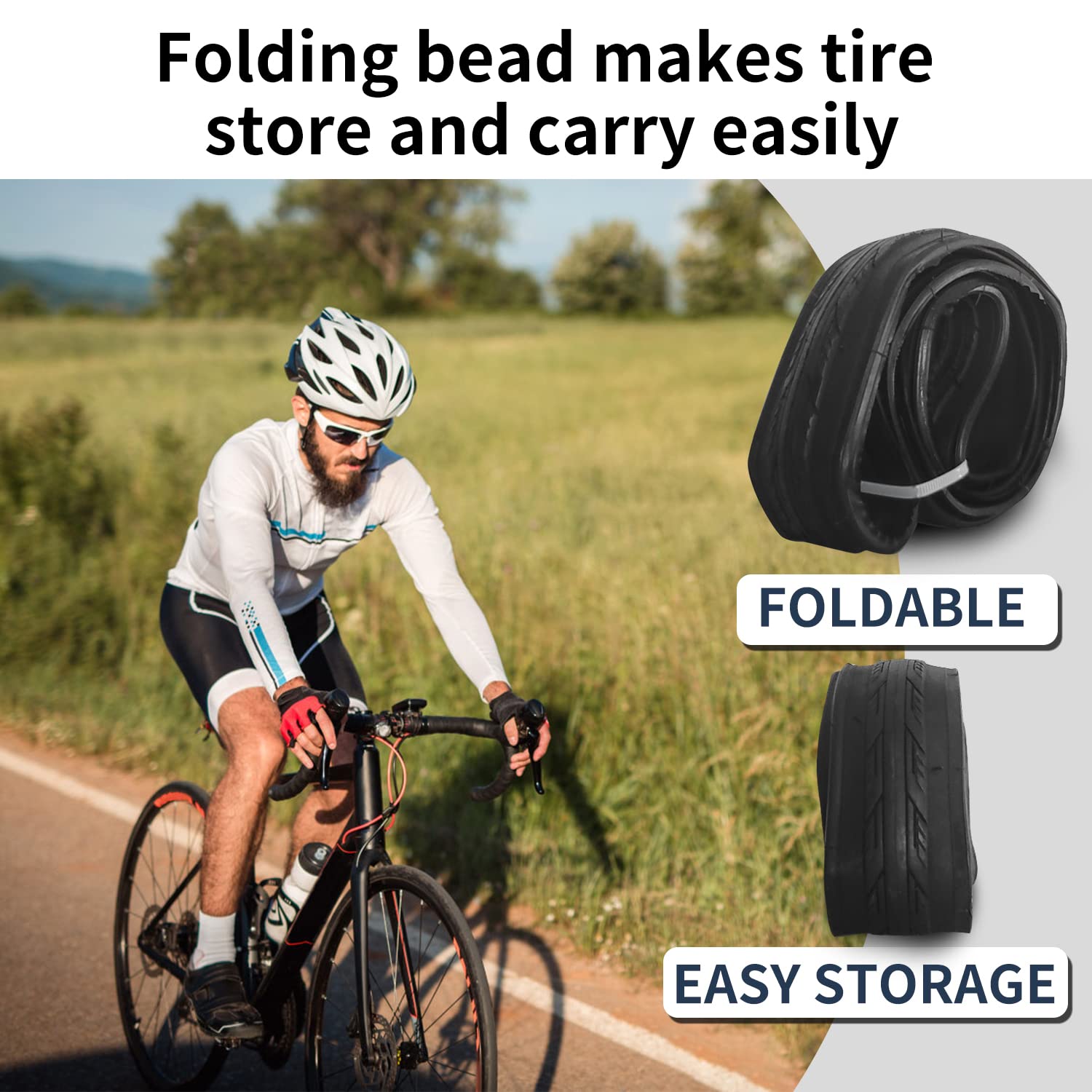 Amazon.com : 2 Pack 700x25C Bike Tire 700C Foldable Repalcement