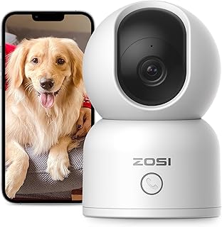 ZOSI 2K WLAN Überwachungskamera Innen, 360° Schwenkbare Kamera Indoor für Baby, 2,4/5Ghz WiFi, KI Personenerkennung, Auto-Tracking, One-Touch-Call, C518