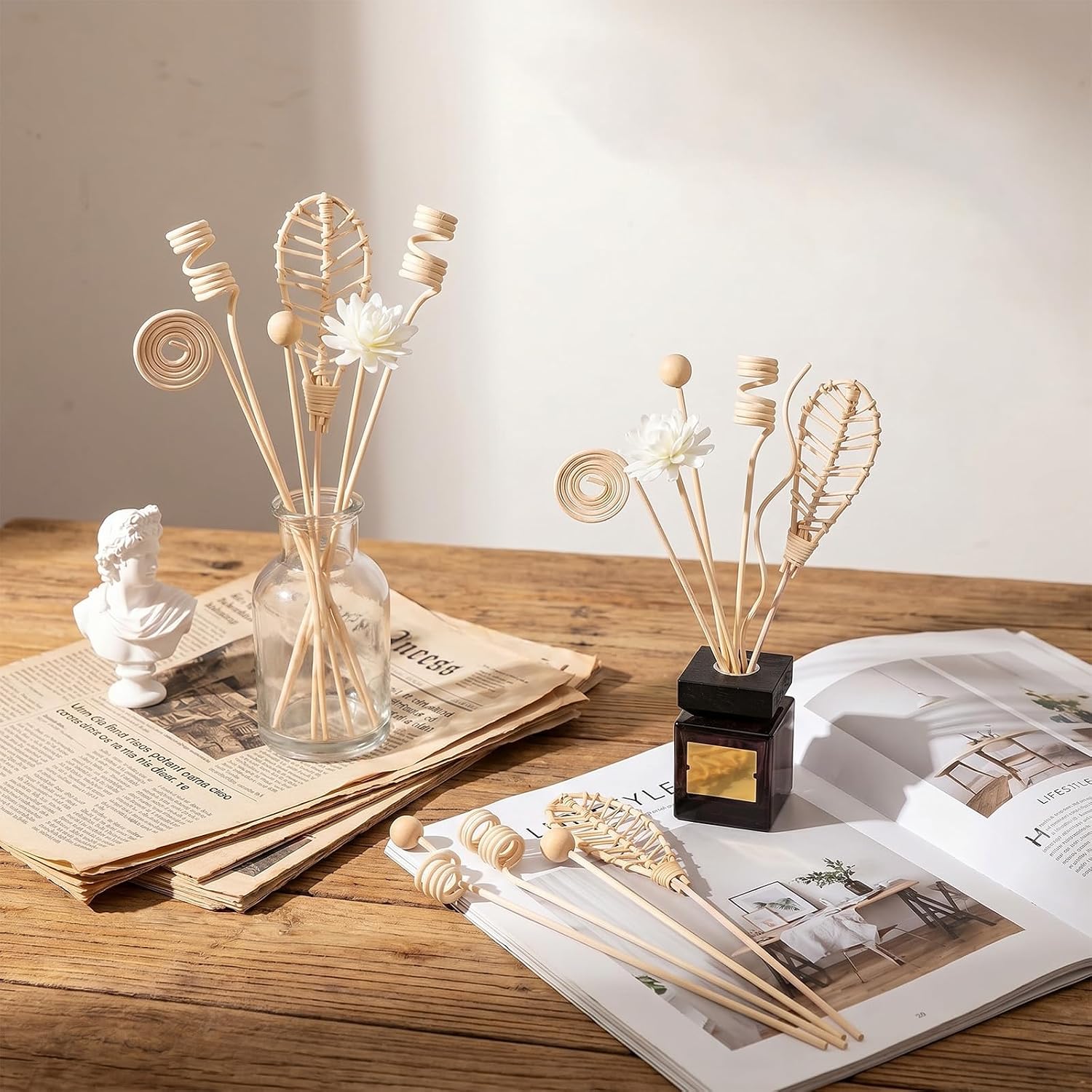 12 PCS Reed Diffuser Stick Rattan Flower Reed Fragrance Diffuser