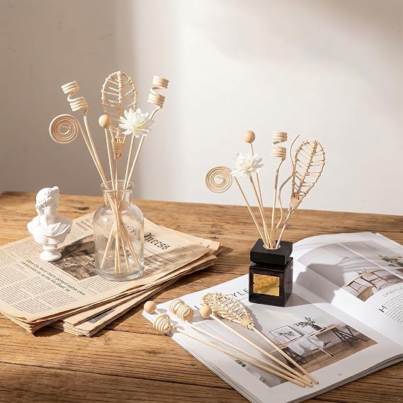 12 PCS Reed Diffuser Stick Rattan Flower Reed Fragrance Diffuser
