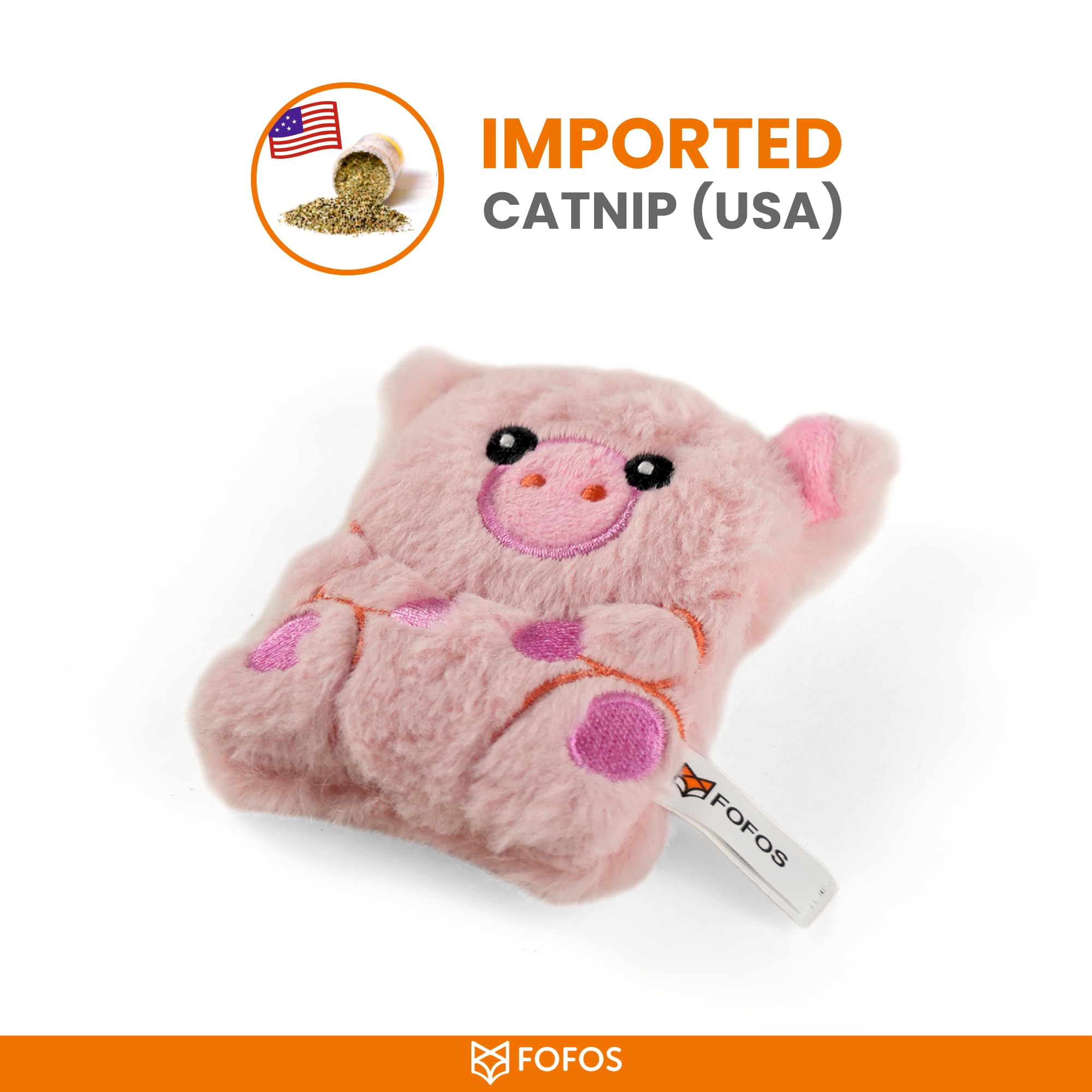 FOFOS Pig Floppy - Juguete Arrugado para Gatos